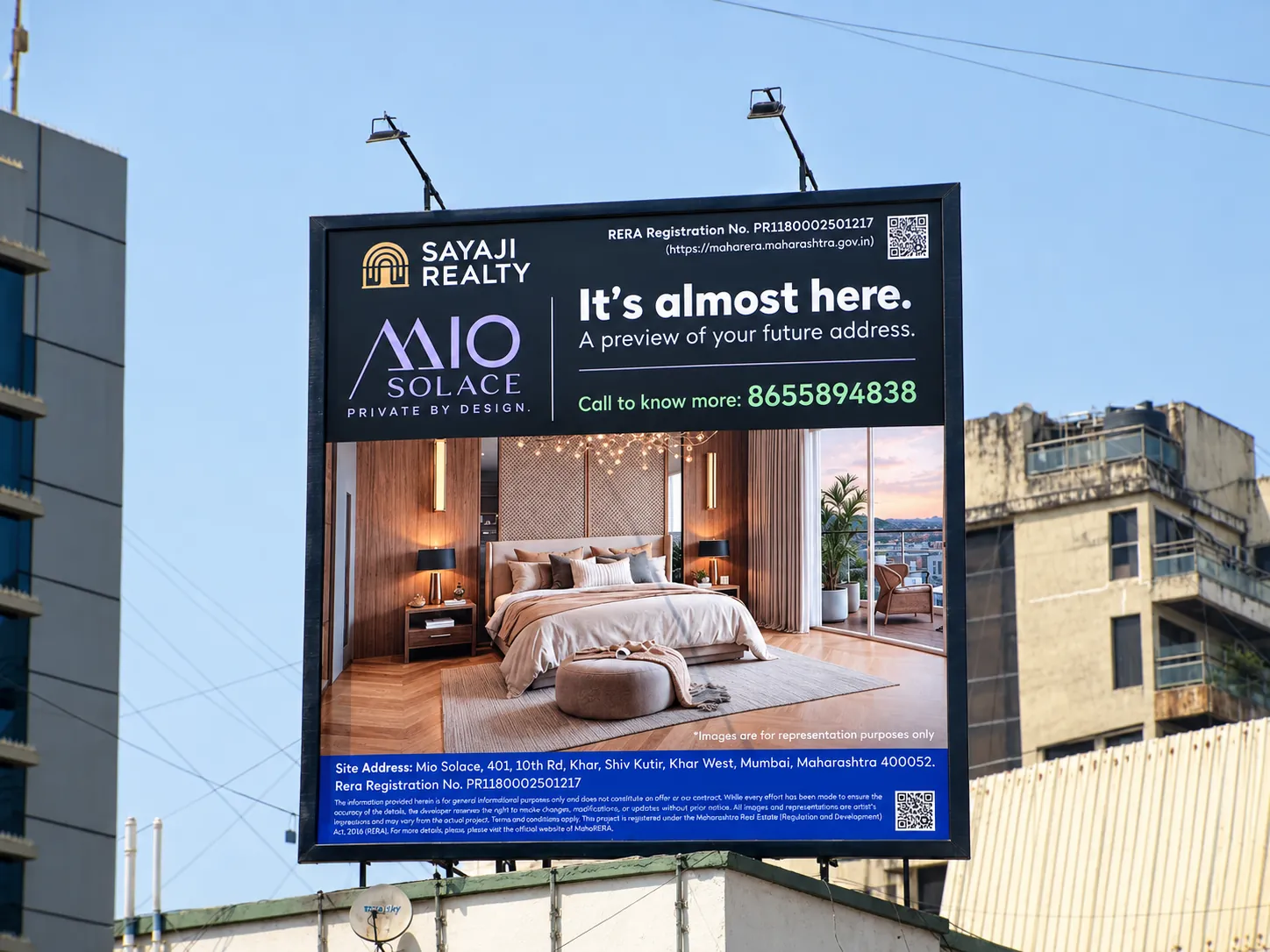 Five9 Media OOH billboard campaign for Sayaji Realty in Mumbai