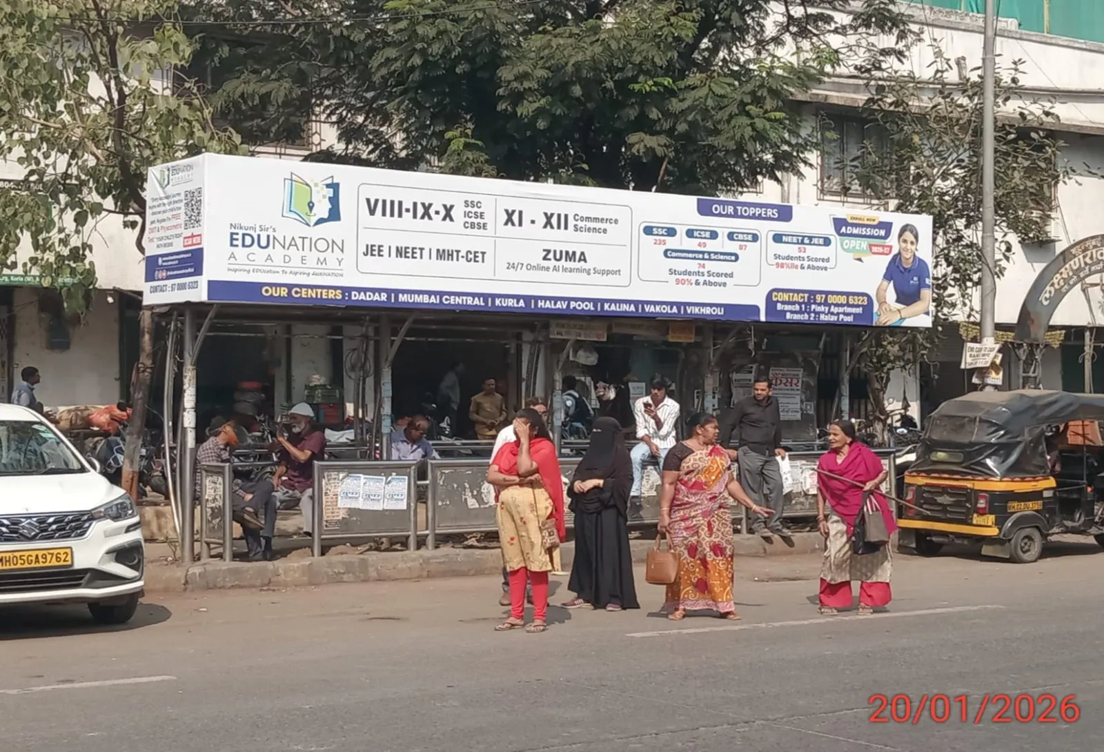 Edunation bus queue shelter advertising campaign by Five9 Media