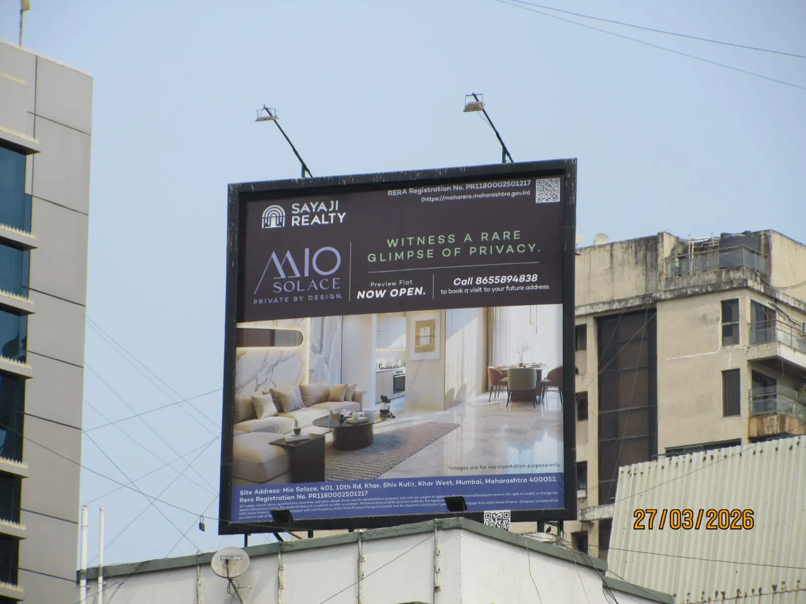 Sayaji Realty MIO Solace billboard OOH campaign by Five9 Media in Mumbai