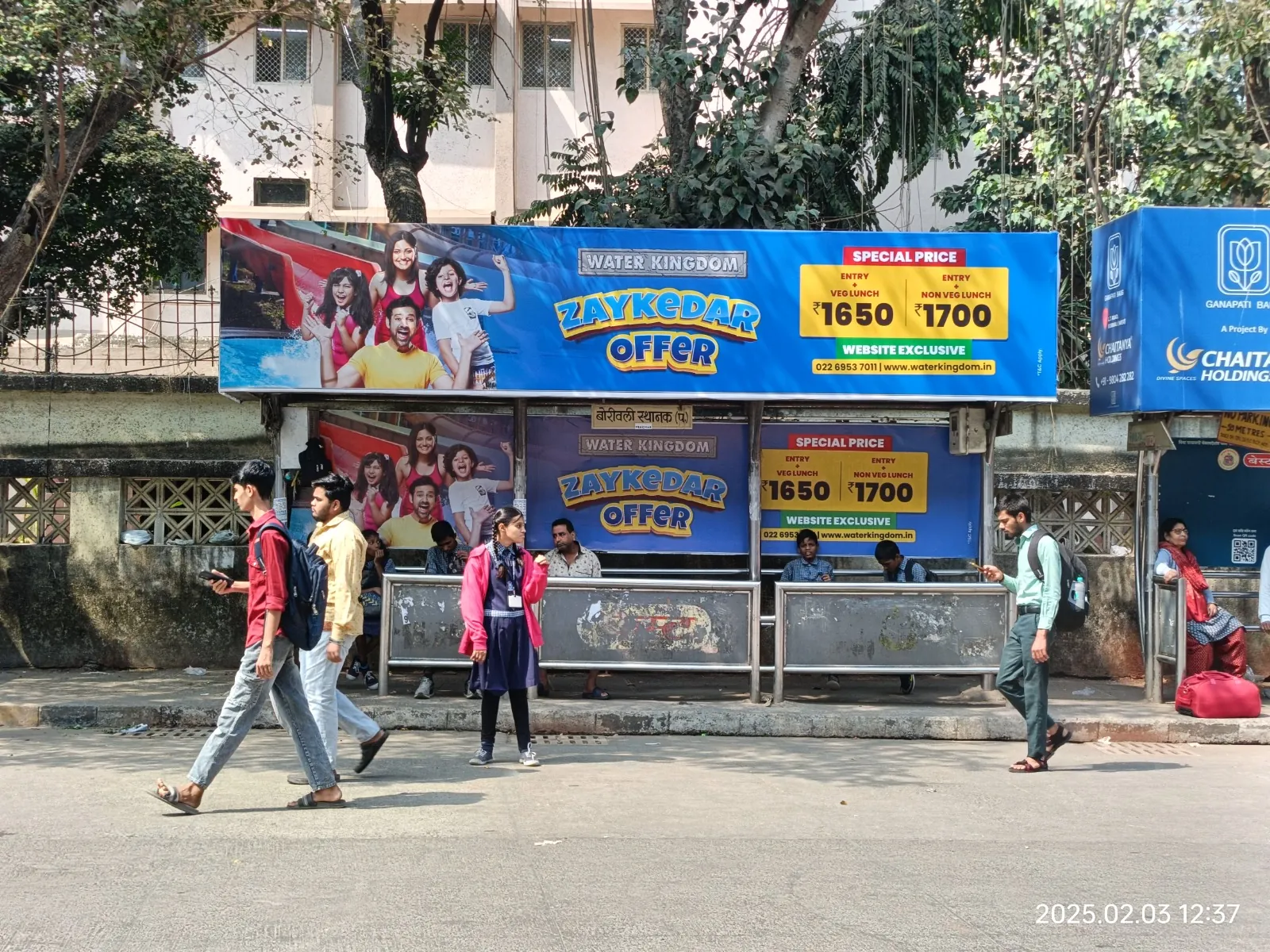 Water Kingdom bus queue shelter advertising campaign by Five9 Media
